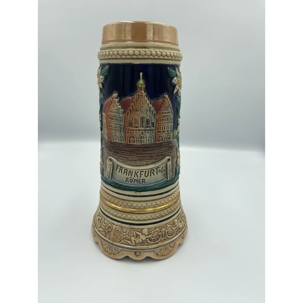 Vintage West Germany 3D Frankfurt o/m Romer Wind Up‎ Musical Beer Stein